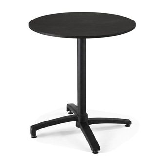 Oviala Mesa de jard&iacute;n redonda 60 cm inclinable aluminio y hpl negro