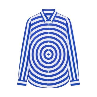 Jean Paul Gaultier Print Target Shirt - Dames - Blouses & Shirts - Blauw - Maat: XS
