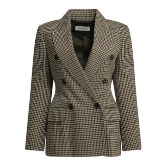 Max Mara Mxmeccelso Double-Breasted Blazer - Dames - Jassen - Bruin - Maat: S Wol
