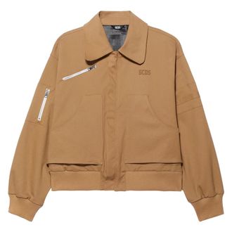 GCDS Giacca Camicia in Tela - - Jackets - Uomo - Beige - S