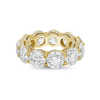 Diana M. Jewels 14kt yellow gold 5.00cts Lab-Grown Round Diamond Eternity Band with Micro Pav&eacute;