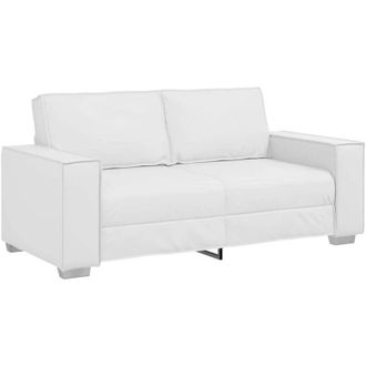 vidaXL Vidaxl - Sof&aacute; Loveseat De 140 Cm Con Coj&iacute;n Blanco Cuero Sint&eacute;tico