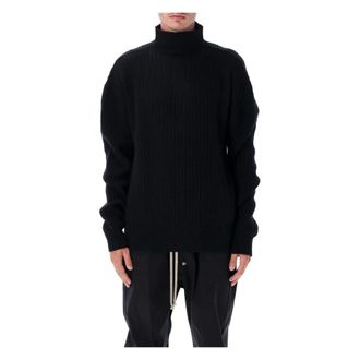 Rick Owens Maglione Nero a Maglia da Pescatore Aw25 - - Knitwear - Uomo - Nero - L