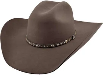 Justin Mens 6X Bent Rail Crowell Fur Felt Cowboy Hat In Chocolate