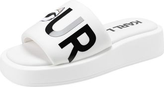 Karl Lagerfeld Opal Bonjour Platform Slide Sandal in Bright White at Nordstrom, Size 6.5