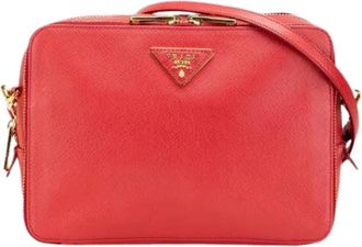 Prada Pre-owned Cross Body Bags, female, Red, Size: ONE SIZE Pre-owned Leather Cross Body Bag