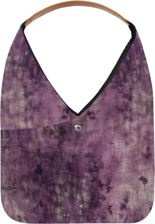 Generic Purple Vintage Mottled Pattern Reusable Lightweight Grocery Bags - Foldable Into Compact Pouch, Washable & Sturdy, Multipurpose for Shopping and Trave