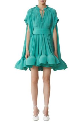 Lanvin Short Charmeuse Dress in Jade at Nordstrom, Size 40 Eu