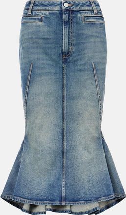Alexander McQueen Gonna midi di jeans