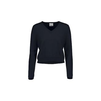 Allude Truien & Vesten, Dames, Blauw, L, Gezellige V-hals trui