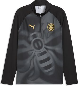 Puma Maglia da riscaldamento con zip Manchester City da uomo, Accessori, Nero, XXL