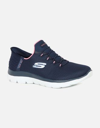 Skechers Womens Slip In Summits Wide Fit Trainers - Navy - Size: 5