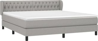 vidaXL Vidaxl - Cama Box Spring Con Colch&oacute;n Tela Gris Claro 180x200 Cm