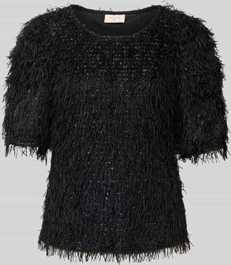 Freequent Pullover mit Fransen und Rundhalsausschnitt Modell MARLIN in Black, Größe XS