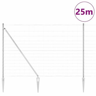 Berkfield Home Modern Field Fence 1.6x25 m Galvanised Steel in Silver