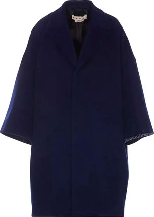 Marni embroidered coat - Blue