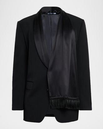 Dolce & Gabbana Mens Silk Scarf and Shawl-Lapel Dinner Jacket