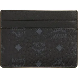 MCM Aren Card Case in Visetos in Black at Nordstrom