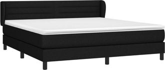 vidaXL Cama Box Spring Con Colch&oacute;n Tela Negro 160x200 Cm Vidaxl
