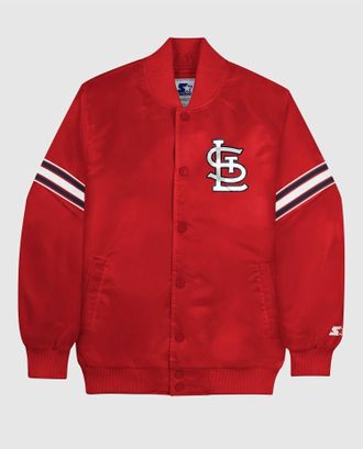 Starter Mens St. Louis Cardinals Satin Full-Snap Jacket In Red