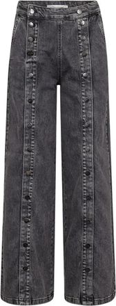 Co'Couture Willa CC Button LL Jeans - Dames - Loose Fit Jeans - Zwart - L - Katoen - Jeans