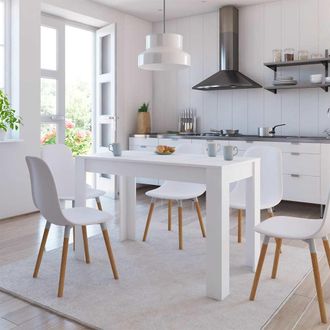 vidaXL Tavolo Da Pranzo Bianco 120x60x76 Cm In Legno Multistrato - Vidaxl