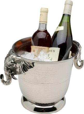 Kare Design Enfriador vino happy elephants de aluminio plateado