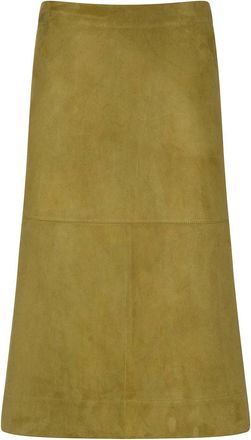 Bottega Veneta Suede Leather Midi Skirt