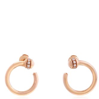 Piaget Possession 18k Rose Gold Diamond Open-Hoop Earrings