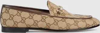 Gucci Womens Gucci Jordaan Loafer, Beige, Original GG Fabric