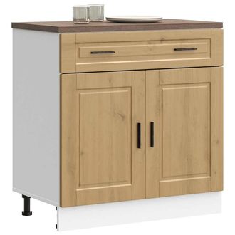 Berkfield Home Kitchen Base Cabinet&not;Porto Artisan Oak Engineered Wood in Brown