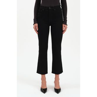 Daze Shy Girl High Waist Raw Hem Crop Flare Jeans in After Party at Nordstrom, Size 28