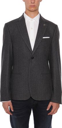 Daniele Alessandrini Mens Wool Single-breasted Jacket - Grey - Size EU 46 (Mens)