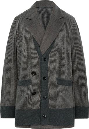sacai Double Faced Herringbone X Wool Knit Jacket