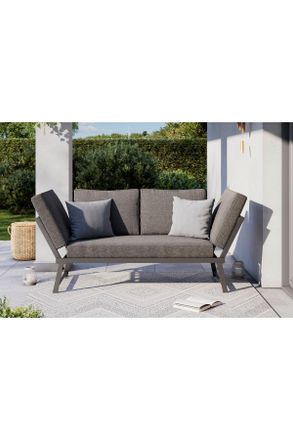 ambia GARDEN Gartenbank, Grau, Metall, 220x163x68 cm, Gartenm&ouml;bel, Gartenb&auml;nke, Gartenb&auml;nke