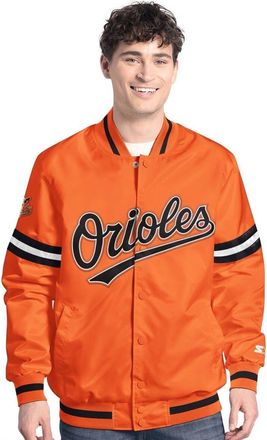 Starter Mens Starter Orange Baltimore Orioles Scout Full-Snap Varsity Jacket at Nordstrom, Size Xxx-Large