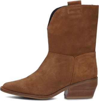 Omoda Elegante Su&egrave;de Western Enkellaarsjes - Dames - Cowboylaarzen - Bruin - 37 EU - Su&egrave;de - Schoenen