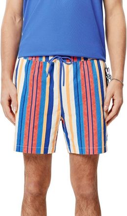Psycho Bunny Hubert Swim Trunks in Blue Multi at Nordstrom, Size Xx-Large
