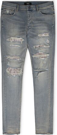 Amiri Blue Bleachout Crystal Thrasher Jeans