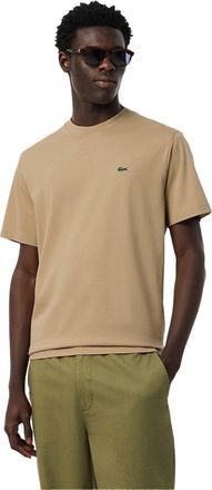 Lacoste Heren Geborduurd T-shirt met logo (Beige)