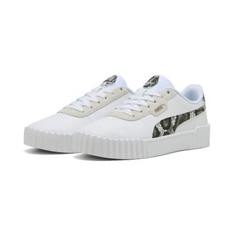 Puma Sneaker PUMA CARINA 3.0 SNAKE CHIC, Damen, Gr. 38,5, silber (puma wei&szlig;, vapor gray, puma aged silber), Schuhe Sneaker