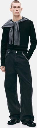 H&M Baggy Darted Jeans in Black at Nordstrom, Size 28 X 32