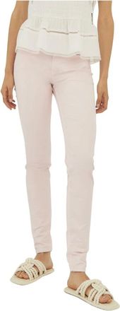 Silvian Heach Logo Back Slim Broek - Dames - Broeken - Roze - Maat: W26 Katoen