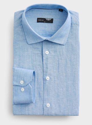H&ouml;rst Mens Linen and cotton chambray shirt Slim fit