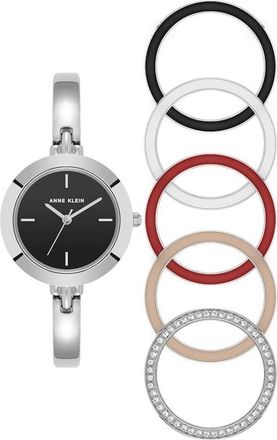 Anne Klein Quartz Black Dial Ladies Watch and Bezel Set AK-5111INST