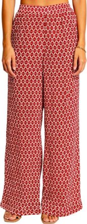 Minkpink Annie Wide Leg Pants In Red Geo