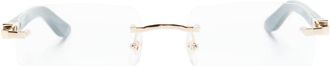 Cartier geometric-frame rimless glasses - unisex - Other Materials - 27 - Grey