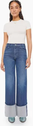 Mother Lil Hustler Roller Sneak Cuff Jeans - Petite In Kicks And Riffs