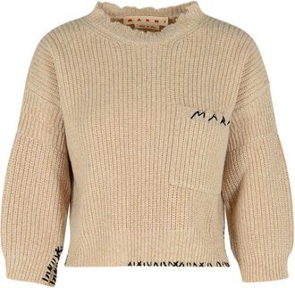 Marni Beige Mouliné Virgin Wool Sweater