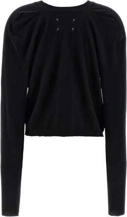 Maison Margiela Womens Black Wool Cardigan Clothing